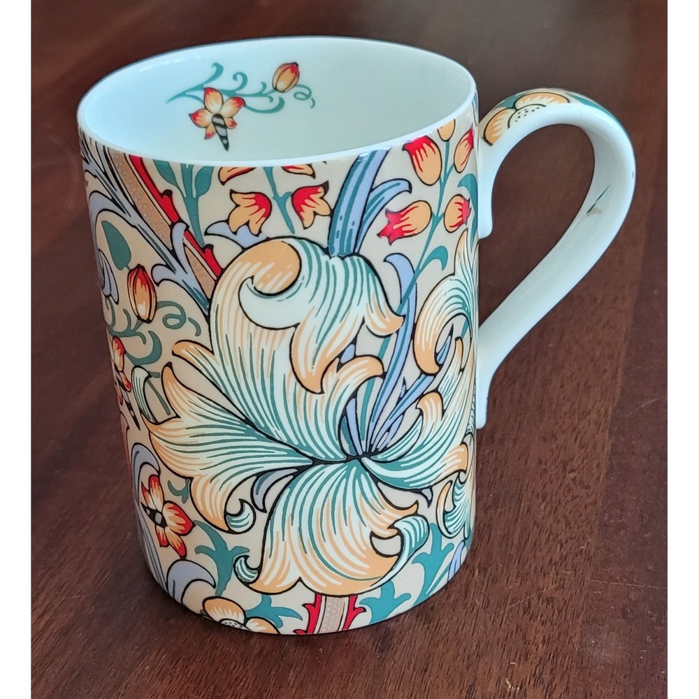 Royal Worcester Golden Lily Mug Floral Multicolor Fine Porcelain‎ 4.5in